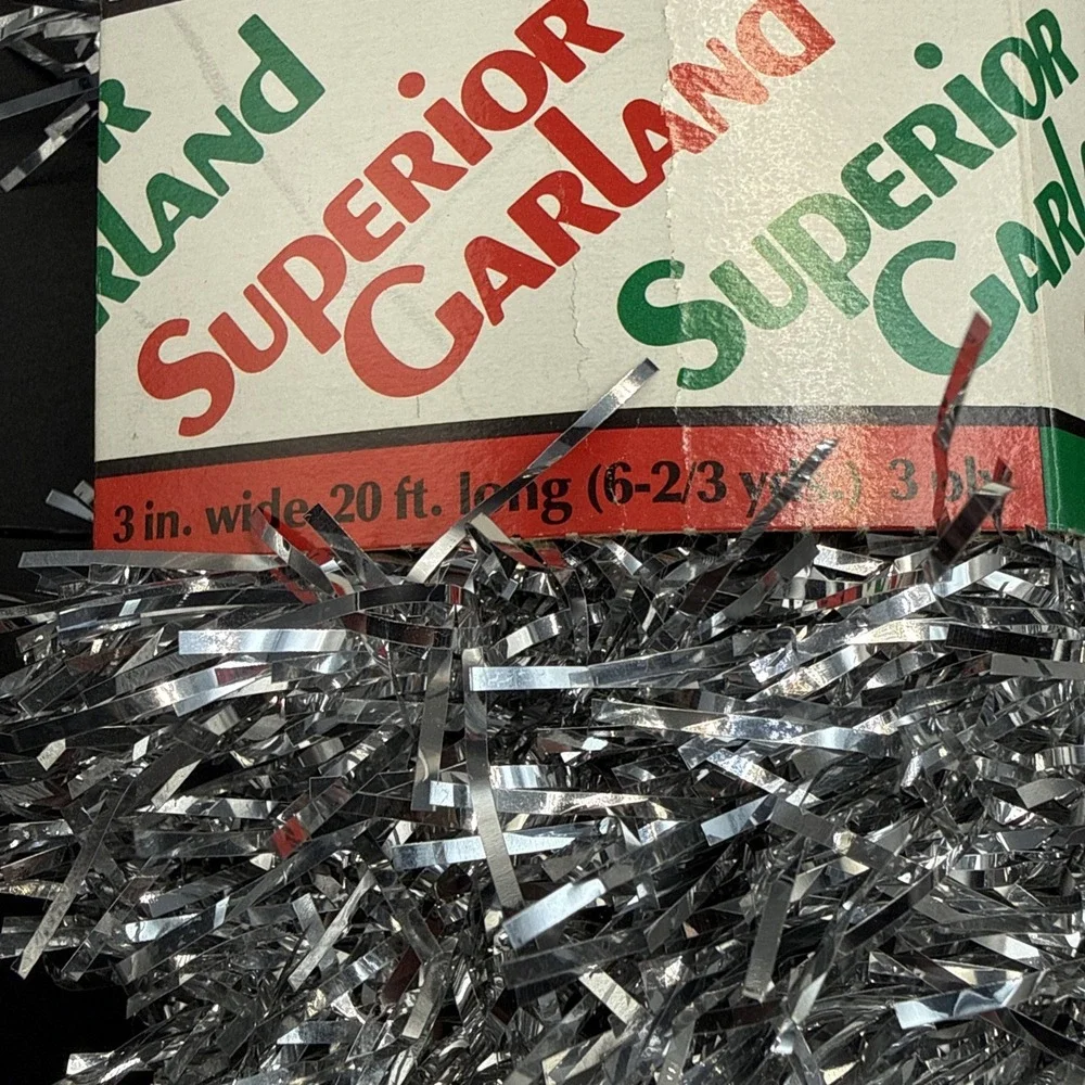 Vintage Decor Noel Superior Garland Silver - 2 Packages - 20 Feet Each